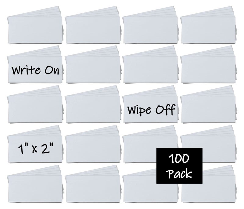 MV Magna Visual Magna Visual 1" x 2" White Pre-Cut Write On Wipe Off Magnetic Strips 100 Pack - Image 2